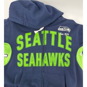 Hands High Seattle Seahawks Zip Up Hoodie Navy Blue Green Men's M Est 1976